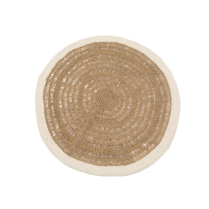 The Sea grass & Cotton Round Carpet - Natural White - 100 - Balinaya