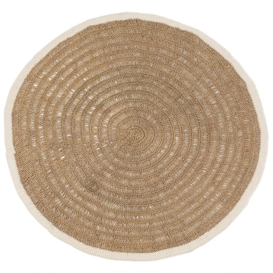 The Sea grass & Cotton Round Carpet - Natural White - 200 - Balinaya