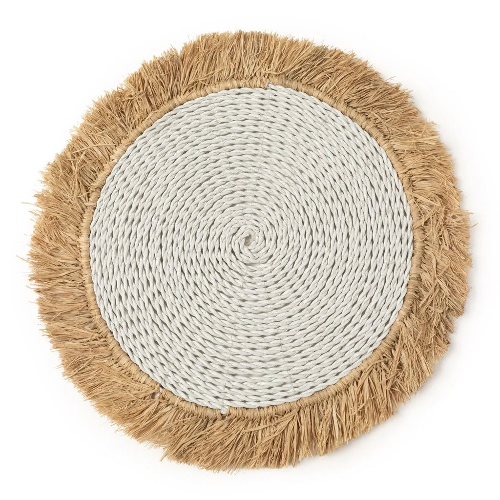 The Sea grass Raffia Placemat - White Natural - Balinaya