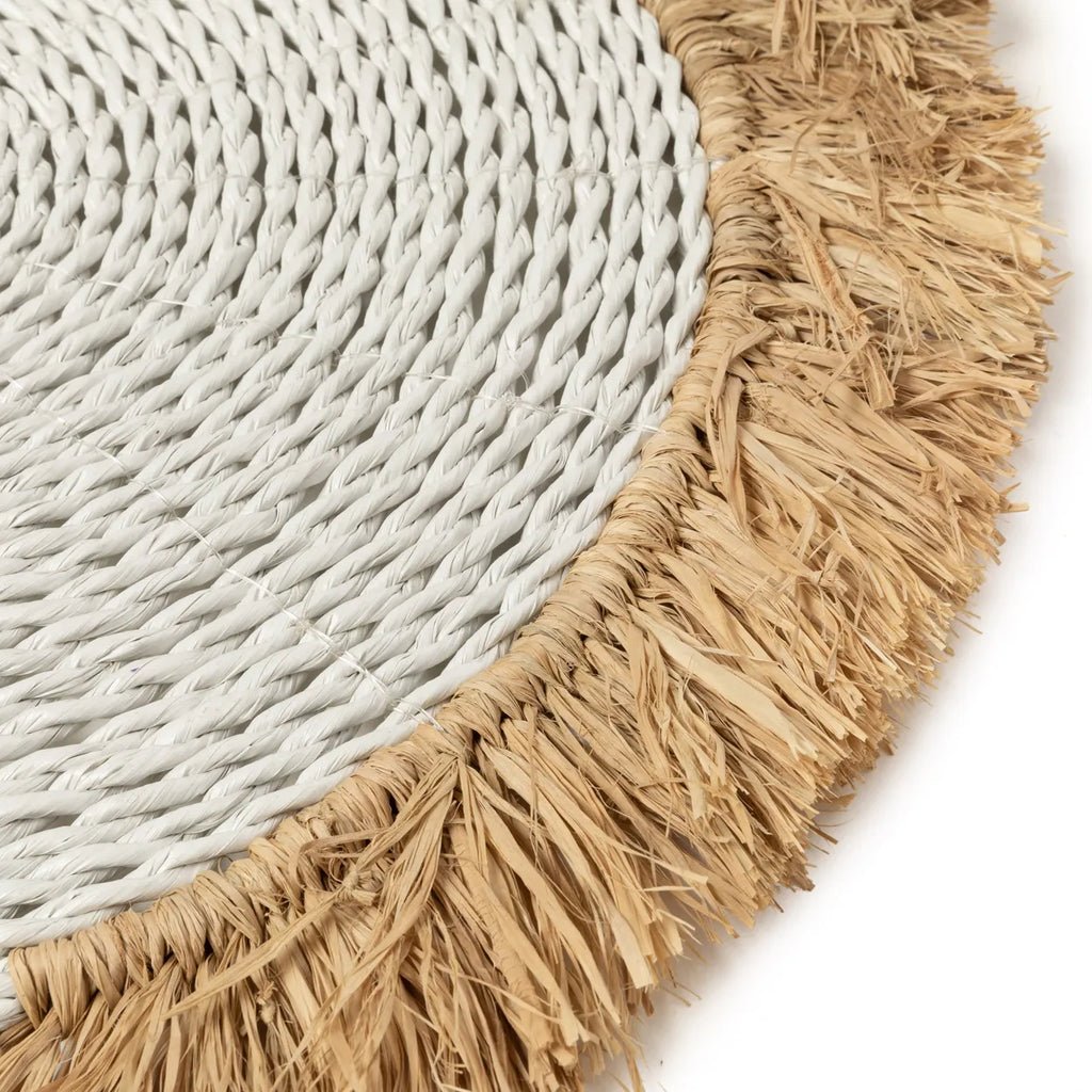 The Sea grass Raffia Placemat - White Natural - Balinaya