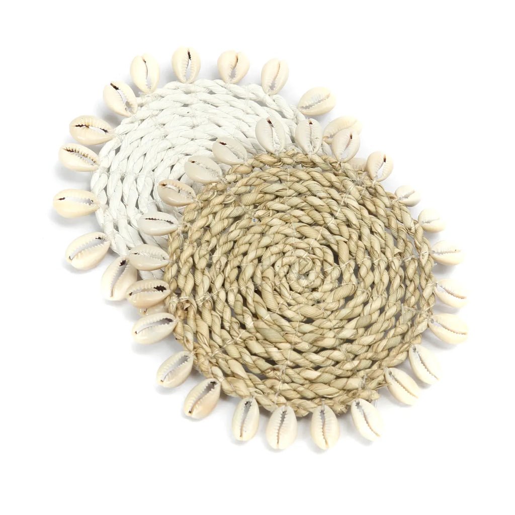 The Sea grass Shell Coaster - White - Balinaya