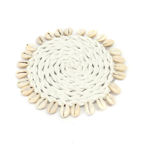 The Sea grass Shell Coaster - White - Balinaya