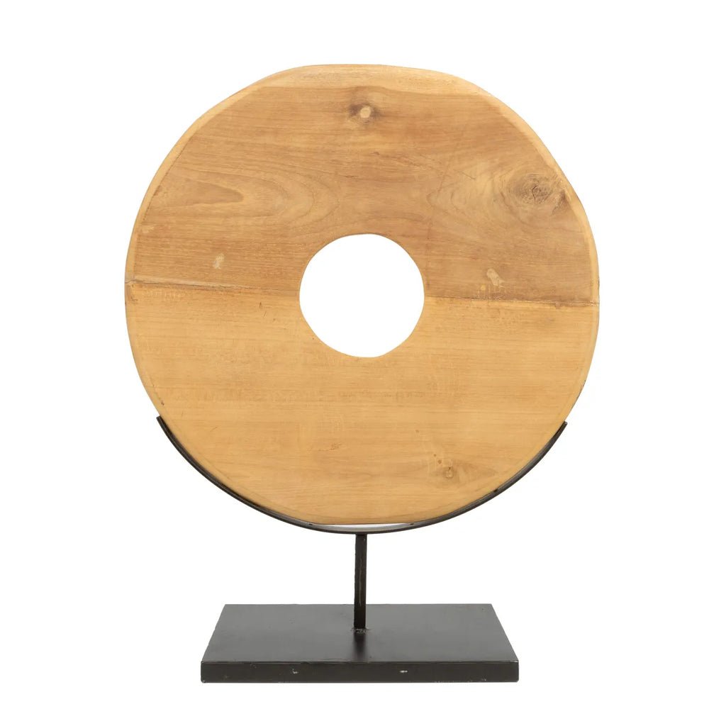 The Teak Disc on Stand - L - Balinaya