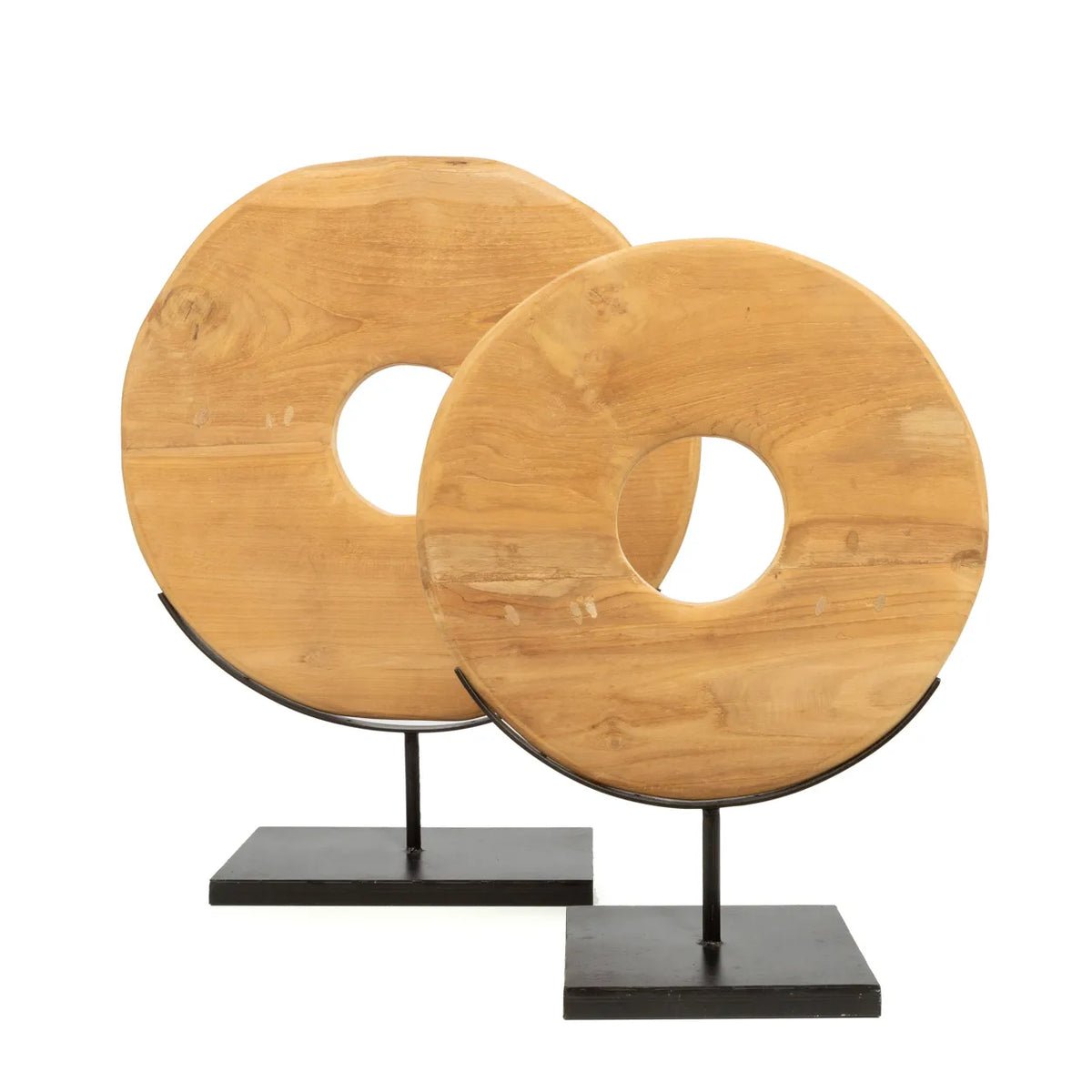 The Teak Disc on Stand - L - Balinaya