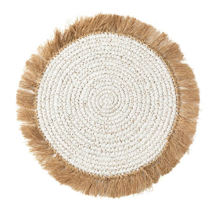 The Water Hyacinth Raffia Placemat - White Natural - Balinaya