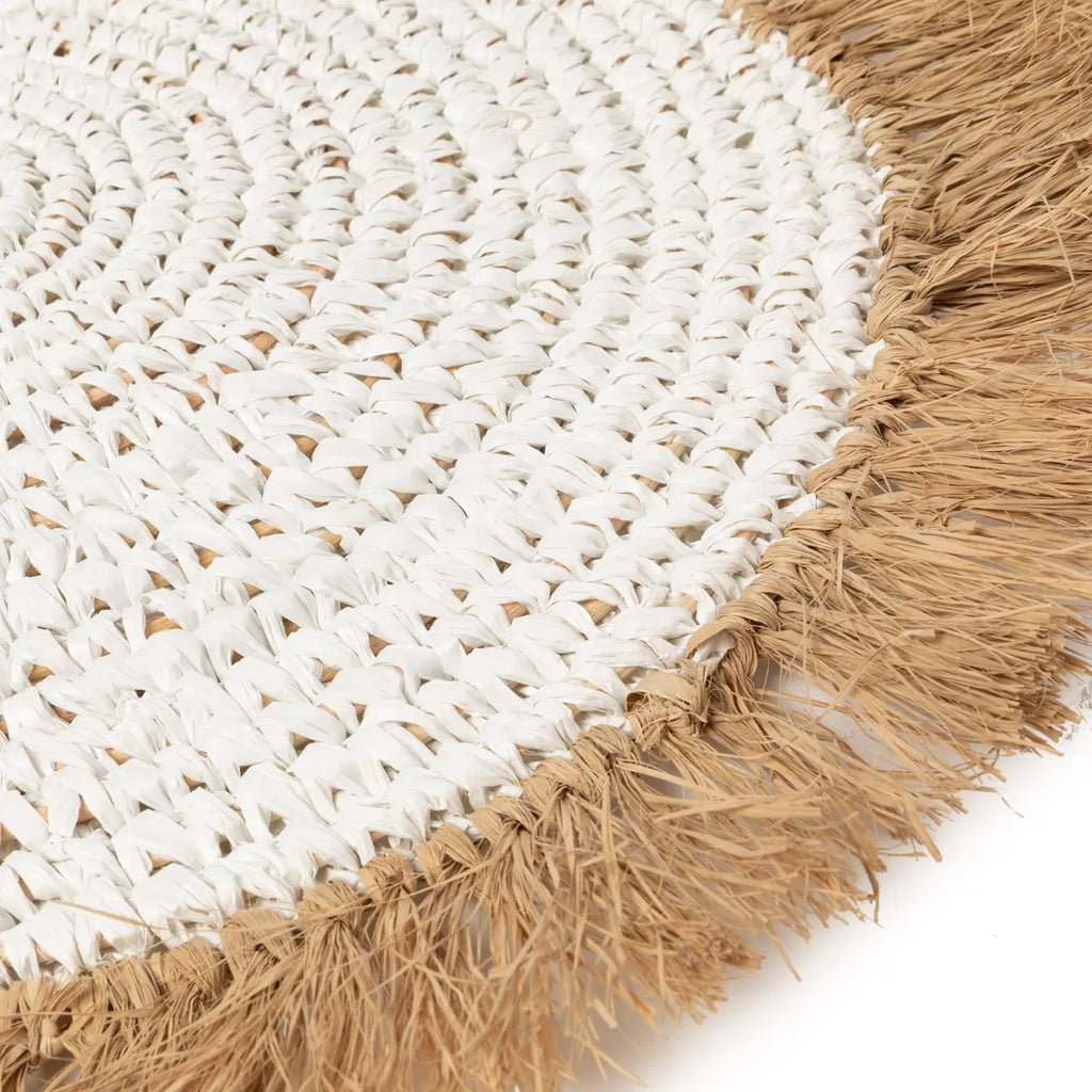 The Water Hyacinth Raffia Placemat - White Natural - Balinaya