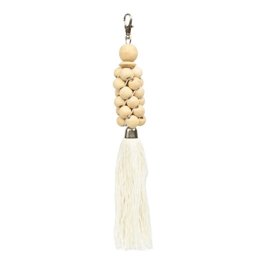 The Wooden Beads Keychain - Natural White - Balinaya