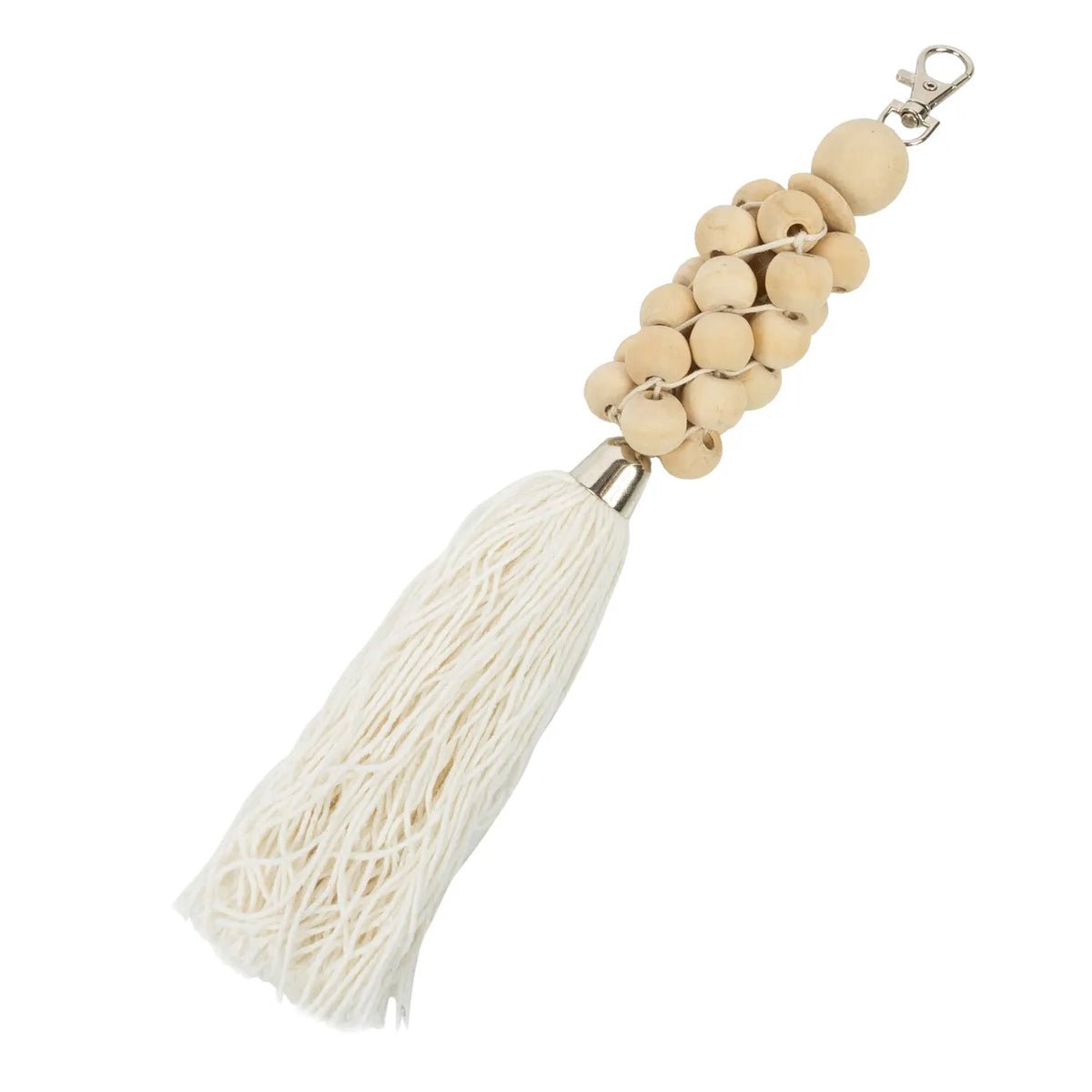 The Wooden Beads Keychain - Natural White - Balinaya