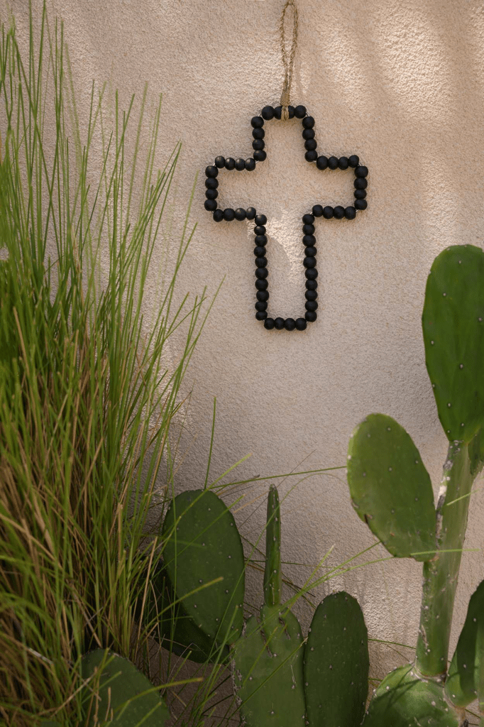 The Wooden Cross Hanging Decoration - Black - Balinaya