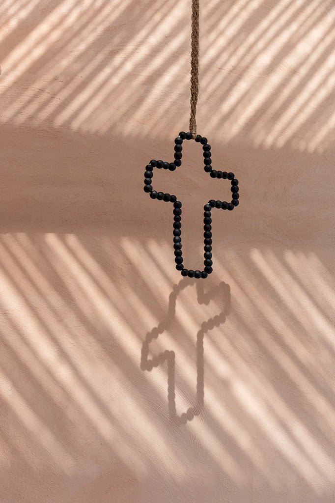 The Wooden Cross Hanging Decoration - Black - Balinaya