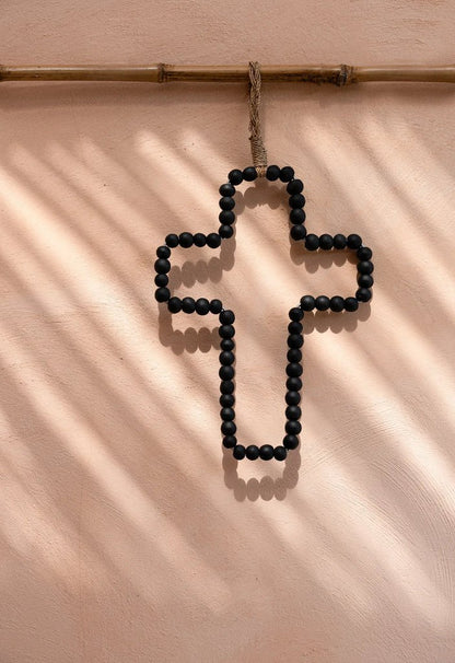 The Wooden Cross Hanging Decoration - Black - Balinaya