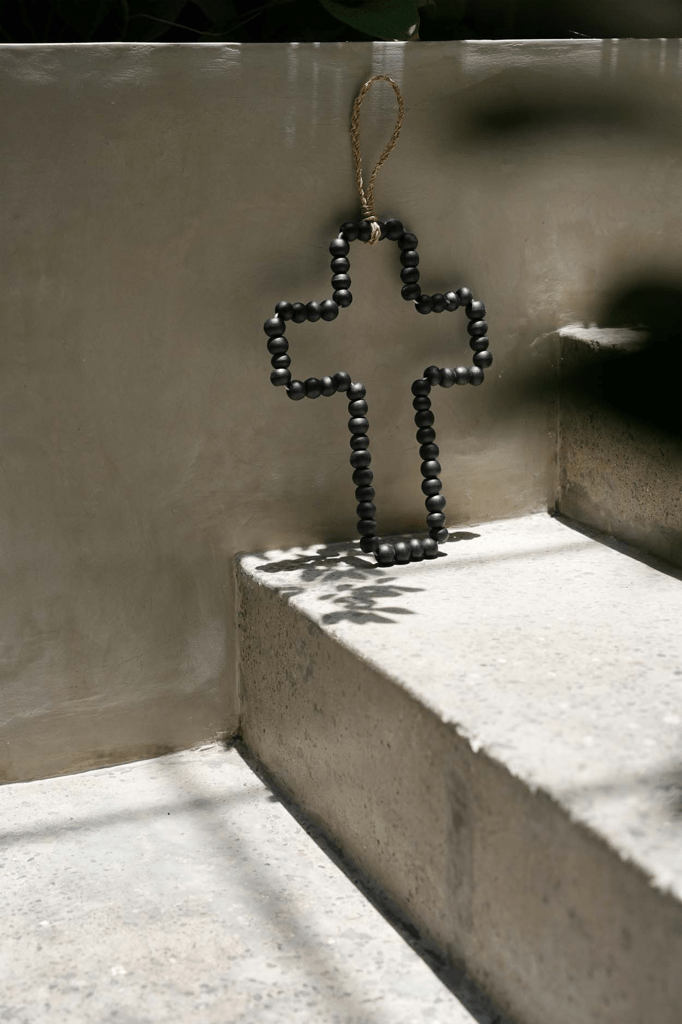 The Wooden Cross Hanging Decoration - Black - Balinaya