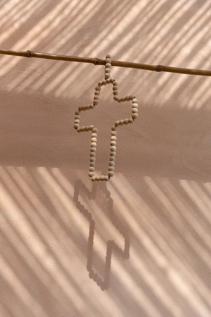 The Wooden Cross Hanging Decoration - Natural - Balinaya